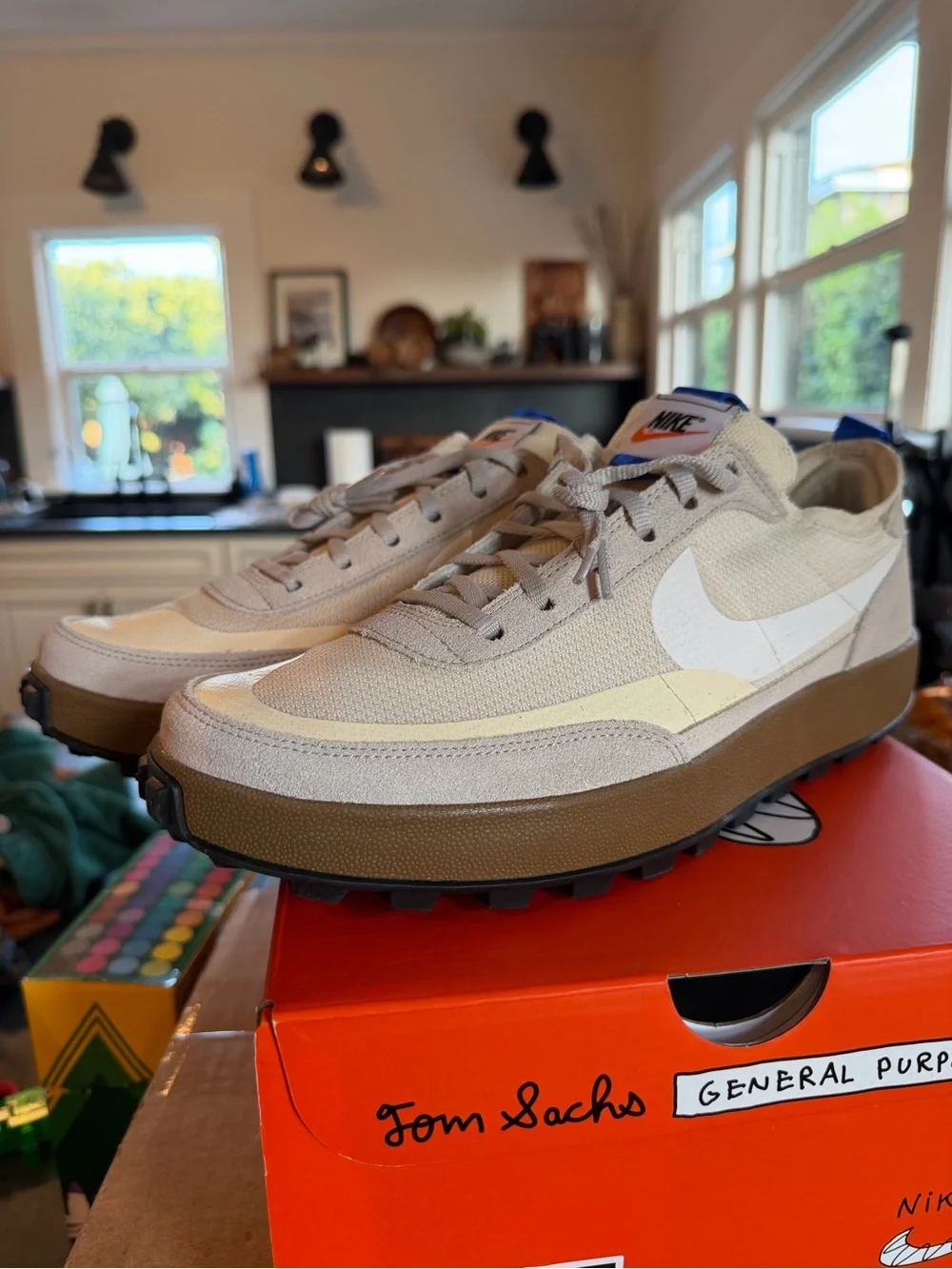 Nike Tom Sachs General Purpose Sneaker in Cream with Tan Midsole